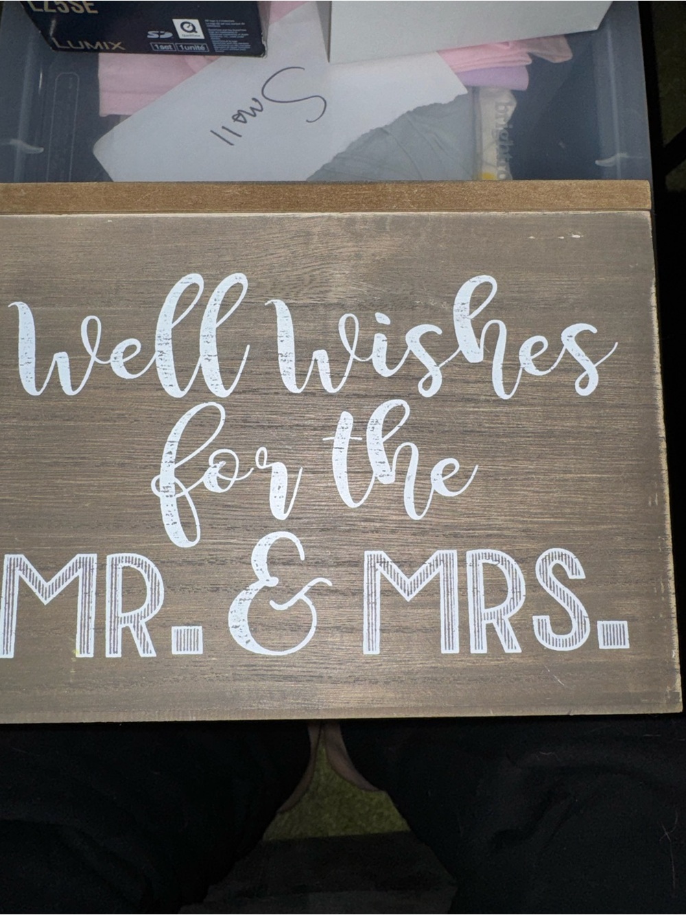 Rustic Wooden 'Well Wishes for the Mr. & Mrs.' Card Box - Picture 2 of 4
